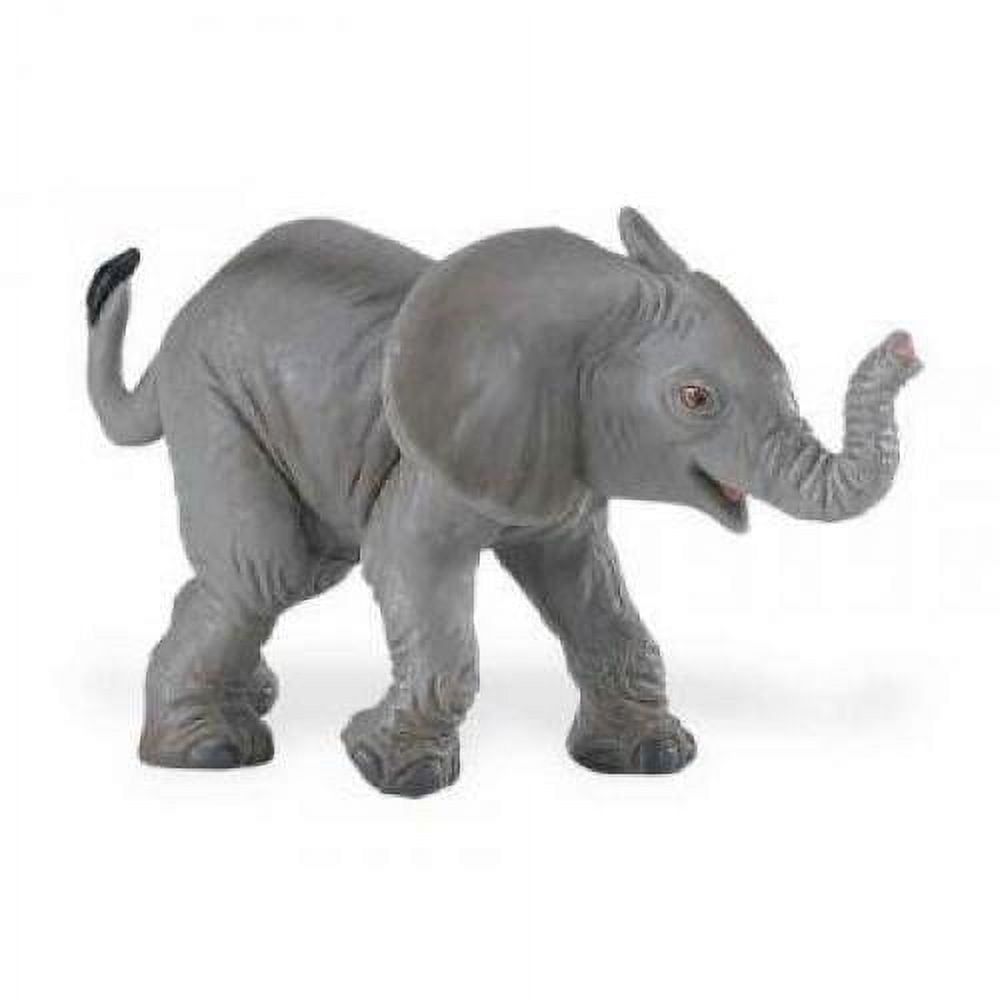 Hand-Painted Gray African Elephant Baby Toy Figurine