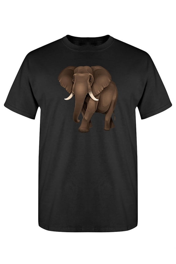 African Elephant Cartoon T-Shirt Men -Image by Shutterstock, Male Large