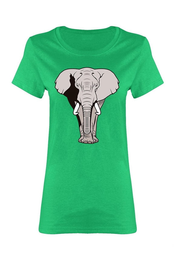African Elephant Front View Shaped T-Shirt Women -Image by Shutterstock, Female Small
