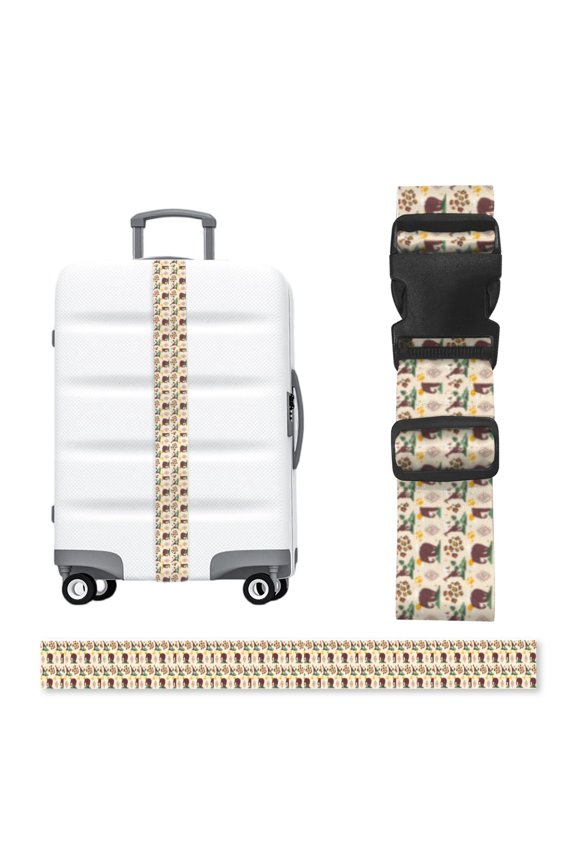 African Elephant Giraffe Adjustable Luggage Strap, 2-Inch Wide Heavy-Duty Suitcase Belt, Buckle Travel Bag Securing Band