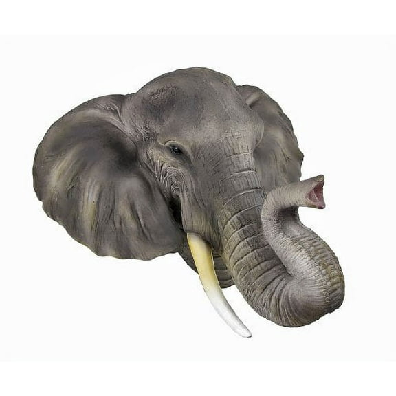 African Elephant Head Mount Wall Statue Bust