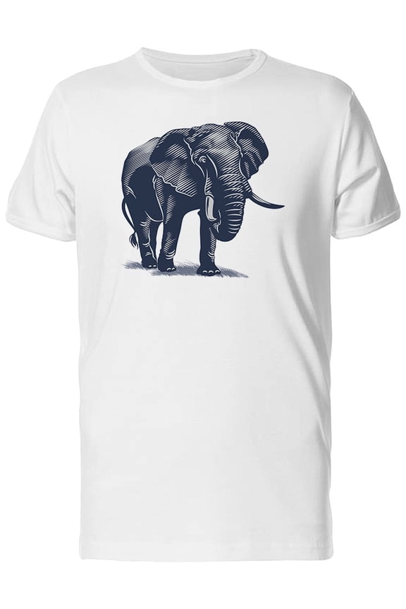 African Elephant In B&W T-Shirt Men -Image by Shutterstock, Male Large