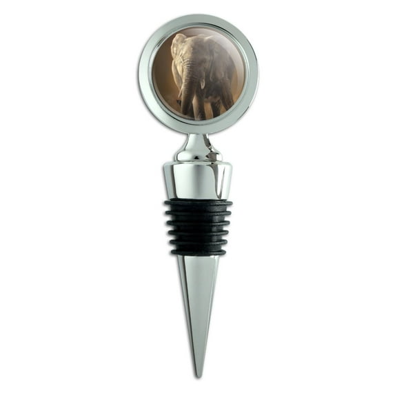 African Elephant Painting Wine Bottle Stopper