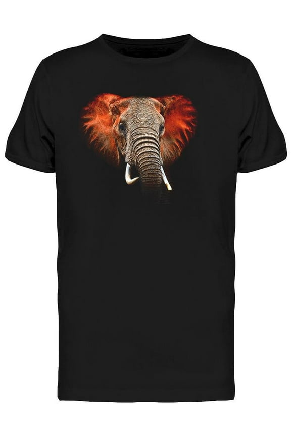 African Elephant Red Head T-Shirt Men -Image by Shutterstock, Male Large