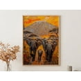 African Elephant Safari Nursery Impasto Kilimanjaro Sunset Textured ...