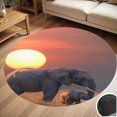 thumbnail image 1 of African Elephant Sunset Pattern Round Carpet Living Room Bedroom Home Decoration Coffee Table Mat Lounge Rug Chair Mats, 1 of 5