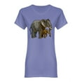 thumbnail image 1 of African Elephant With His Baby Shaped T-Shirt Women -Image by Shutterstock, Female Medium, 1 of 2