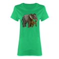 thumbnail image 1 of African Elephant With His Baby Shaped T-Shirt Women -Image by Shutterstock, Female Medium, 1 of 2