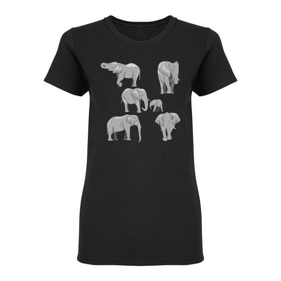 African Elephants Set Shaped T-Shirt Women -Image by Shutterstock, Female x-Large