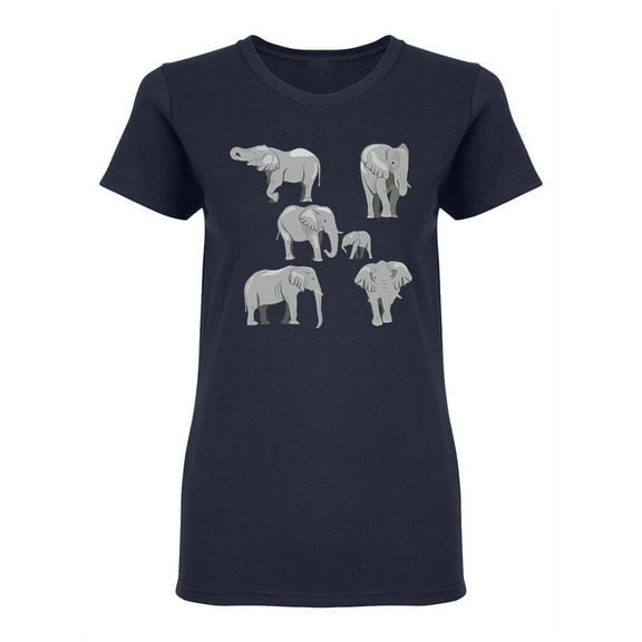 African Elephants Set Shaped Tee Women's -Image by Shutterstock