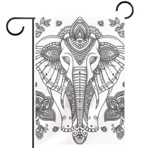 African Ethnic Elephant Double Sided Garden Flag Decorative Weather Resistant Yard Flag, Large DIY Vertical Flag for Farmhouse Patio Lawn, 28x40 Inch