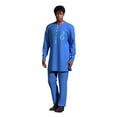 thumbnail image 1 of African Ethnic Print Batik Solid Color Men's Casual Suit Embroidered Long Sleeved and Pants Set, 1 of 4