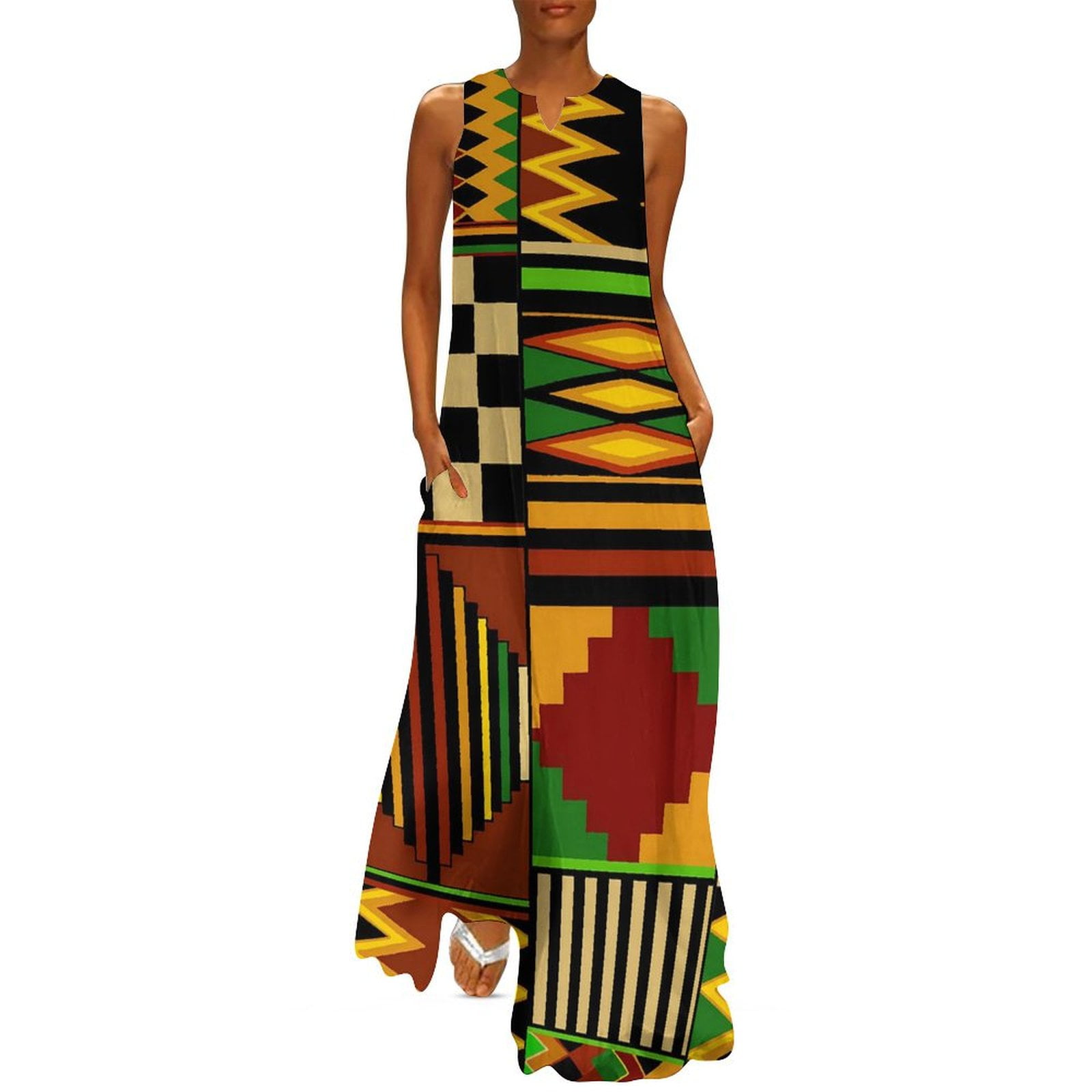 j crew perforated a line dress Rich Cotton Blue Ethnic Printed A-Line Dress With Gold Foil Printed Du main image 1
