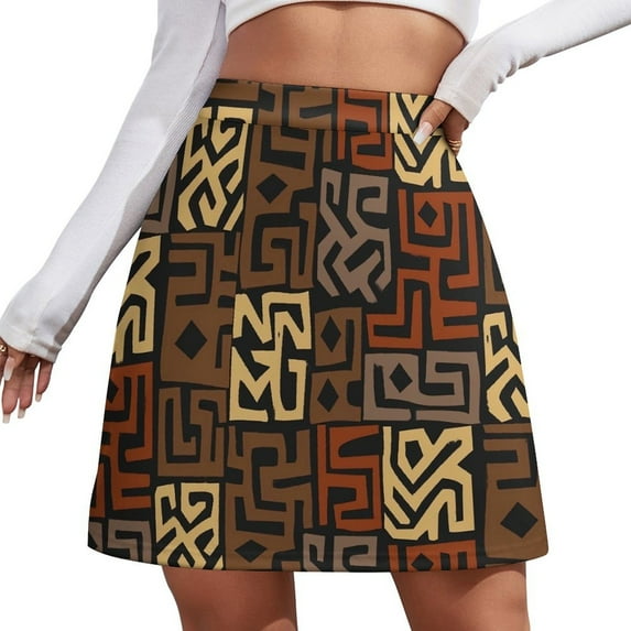 African Ethnic Skirt Woman Kente Ghana Trendy Mini Skirts Summer Street Wear High Waist De
