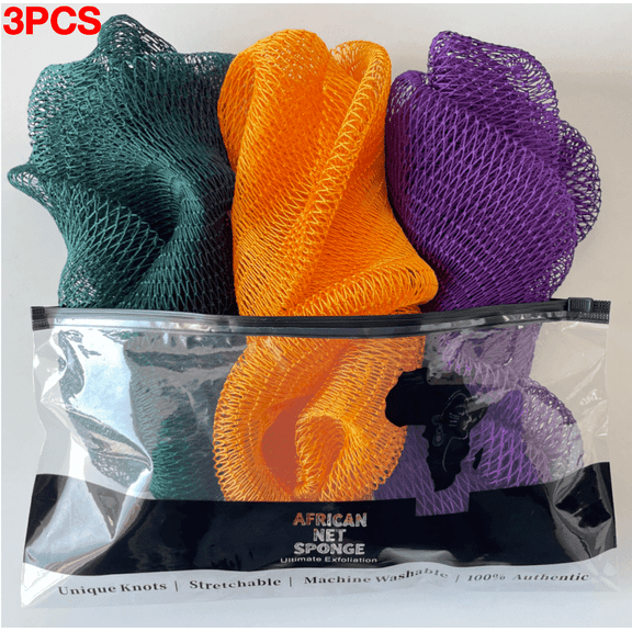 African Exfoliating Mesh bath Sponge.45 inches Long, Back Scrubber For Daily Use.