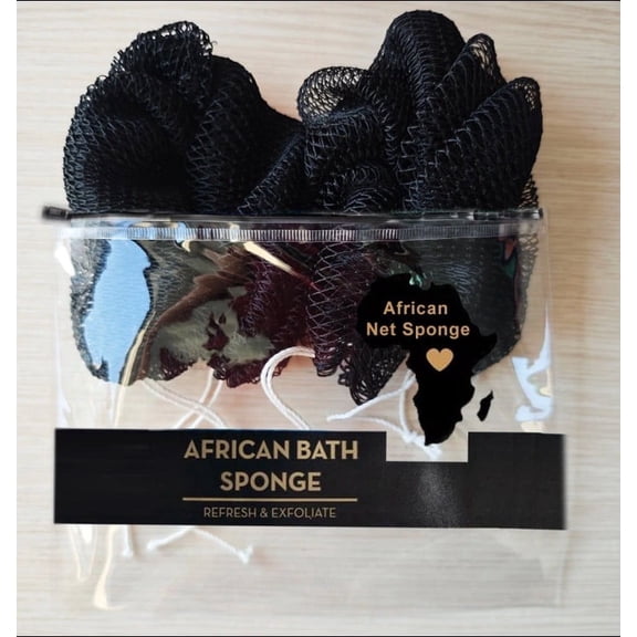 African Exfoliating Net Sponge 2Pcs – Authentic & Ethically Sourced, 45" Long Back Scrubber, Quick-Dry 100% Nylon, Gentle Exfoliation Great for Daily Use