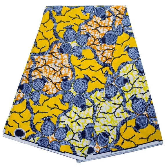African Fabric 100% Cotton Ankara Wax Print Fabric soft 6 Yards Cloth for Party Dress