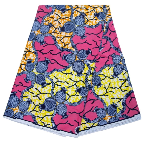 African Fabric 100% Cotton Ankara Wax Print Fabric soft 6 Yards Cloth for Party Dress