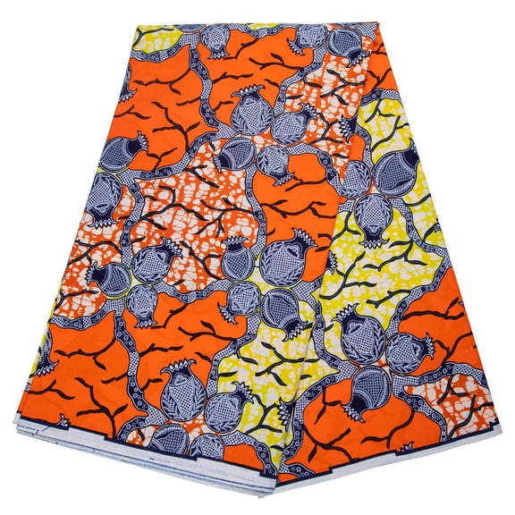 African Fabric 100% Cotton Ankara Wax Print Fabric soft 6 Yards Cloth for Party Dress