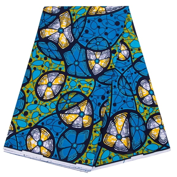 African Fabric 100% Cotton Ankara Wax Print Fabric soft 6 Yards Cloth for Party Dress