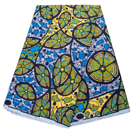 African Fabric 100% Cotton Ankara Wax Print Fabric soft 6 Yards Cloth for Party Dress