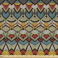 thumbnail image 1 of African Fabric by the Yard, Chevron Zigzags and Half Circles Folkloric Elements Sharp Canonical Motifs, Upholstery Fabric for Dining Chairs Home Decor Accents, Multicolor by Ambesonne, 1 of 5