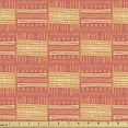 thumbnail image 1 of African Fabric by the Yard Upholstery, Abstract Boho Ikat Style Traditional Ethnic Stripes Circles Geometric Art, Decorative Fabric for DIY and Home Accents, Coral and Apricot by Ambesonne, 1 of 5