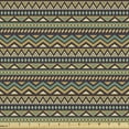 thumbnail image 1 of African Fabric by the Yard Upholstery, Folkloric Style Geometric Triangles Funky Folk Bohemian Stripes, Decorative Fabric for DIY and Home Accents, Pale Coffee and Jade Green by Ambesonne, 1 of 5