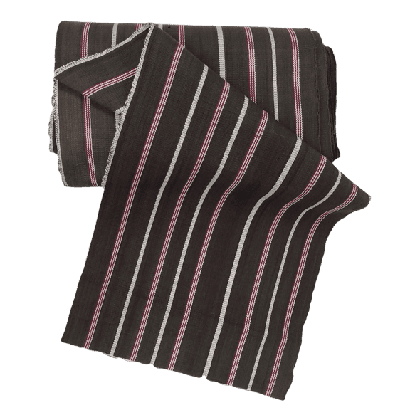 African Faso Dan Fani Handmade Woven Brown Stripe Cotton Fabric 12" x 7 Yard