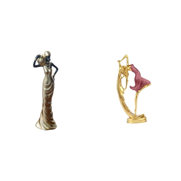 African Figurine Tribal Lady Statue Ballet Dancing Girl Resin Material for Bedroom Living Room Desk Decor