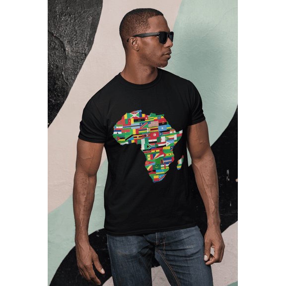 African Flags Short sleeve fitted unisex t-shirt
