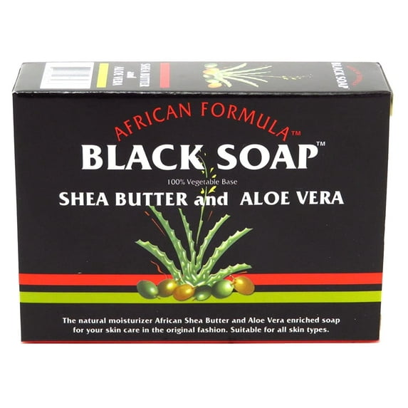 African Formula Black Soap Shea Butter and Aloe Vera, 3.5 oz, 6 Pack
