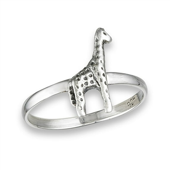 African Giraffe Animal Ring .925 Sterling Silver Band Jewelry Female Male Unisex Size 3