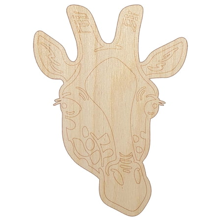 African Giraffe Head Wood Shape Unfinished Piece Cutout Craft DIY Projects - 6.25 Inch Size - 1/8 Inch Thick