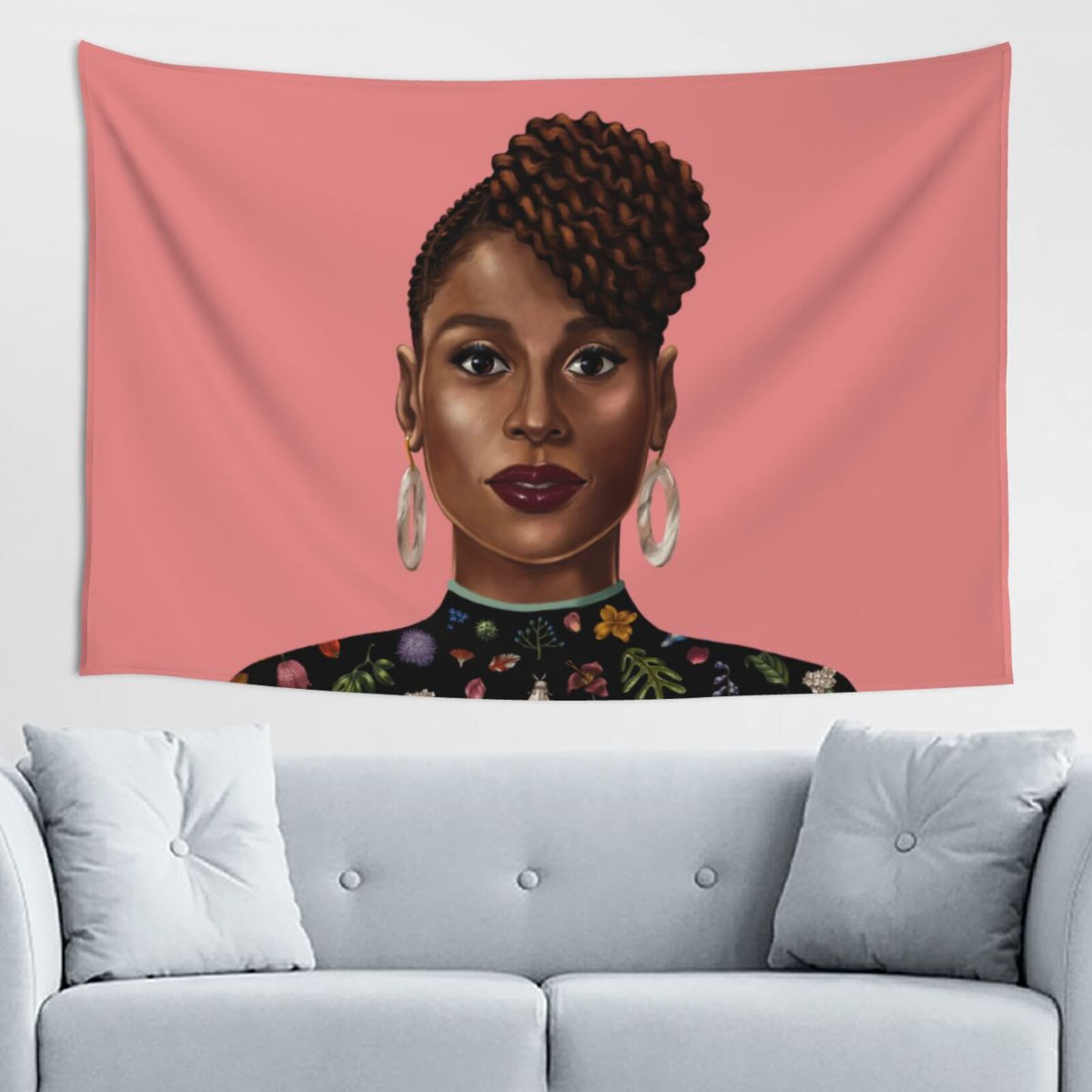 African Girl Art Tapestry for Bedroom Tapestry Aesthetic Wall Decor for