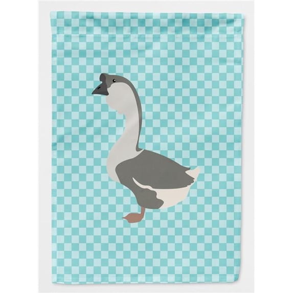African Goose Blue Check Flag Garden Size