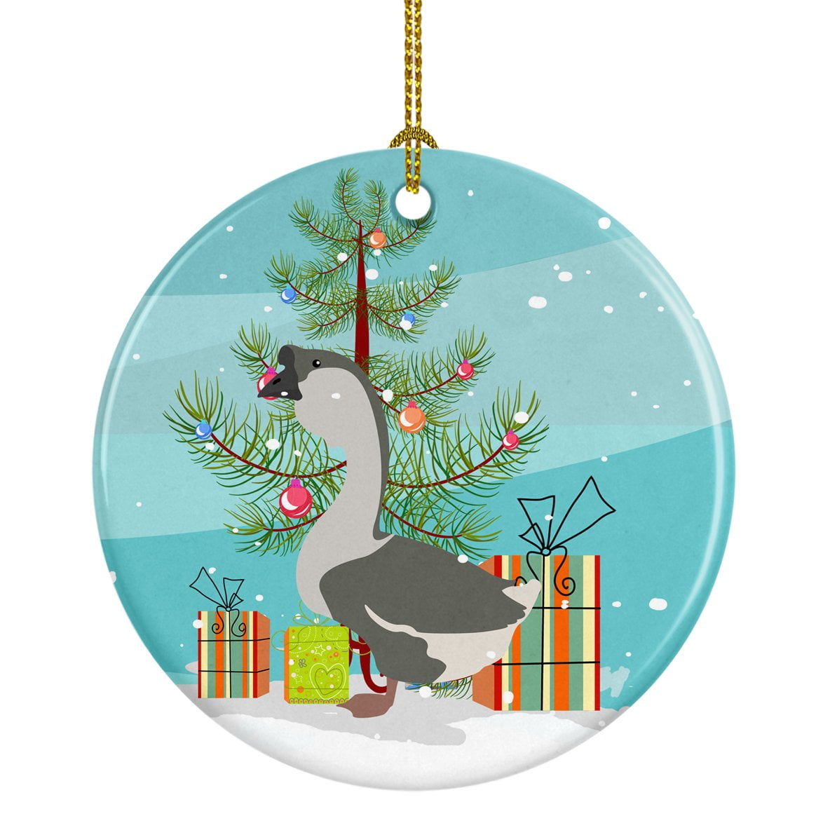 African Goose Christmas Ceramic Ornament
