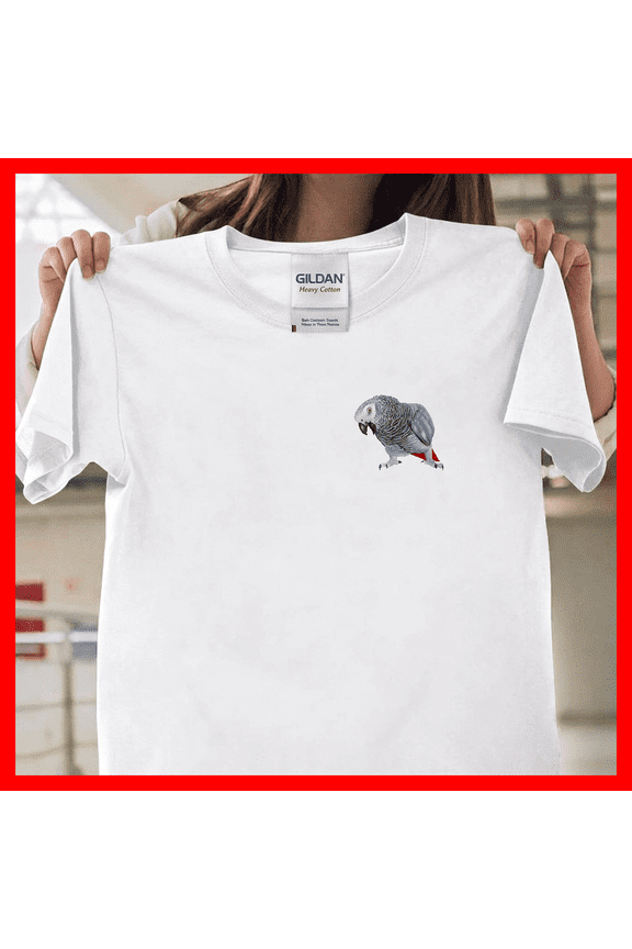 African Grey Parrot And Bird Themed For The Bird Watcher V24077, Unisex T-Shirt for Men & Women, Premium Cotton Tee, Available in S-5XL