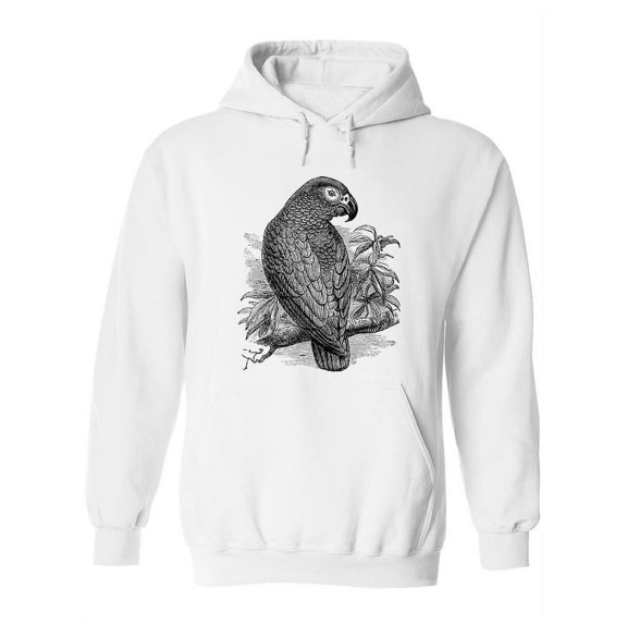 African Grey Parrot Drawing Hoodie Women -Image by Shutterstock, Female Medium