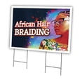thumbnail image 1 of African Hair Braiding 24" X 36" Yard Sign & Stake | Advertise Your Business | Stake Included Image On Front Only | Made in The USA, 1 of 3