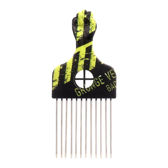 African Hair Comb Straight Hair Styling Pick Comb Stainless Steel Hair Styling Comb Hair Pick Suitable for Women and Men
