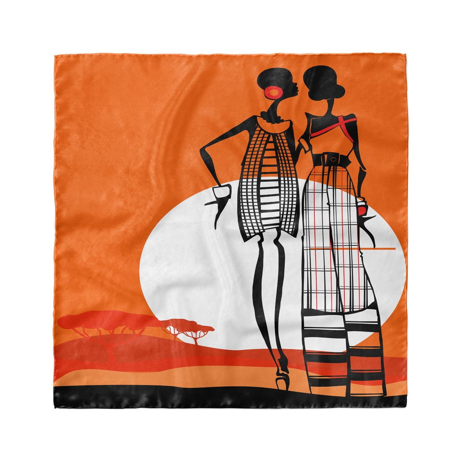 African Head Scarf, Women on Desert, Head Wrap, 3 Sizes, by Ambesonne