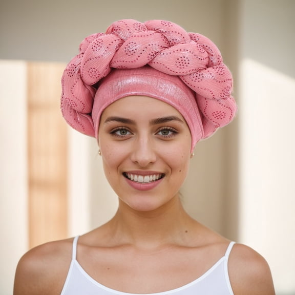 African Headwrap Gold Braided Turbans for Women