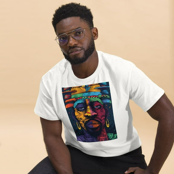 African Heritage Art, Unisex Garment-Dyed T-shirt, Black History Appreciation (White, 3XL)