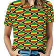 thumbnail image 1 of African Kente Cloth Print Women's Short Sleeve Tops Casual Blouses T Shirt, 1 of 6