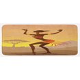 thumbnail image 1 of African Kitchen Mat, Lady in Dance Person in Psychedelic Style Artisan Image, Plush Decorative Kitchen Mat with Non Slip Backing, 47" X 19", Brown Cocoa, by Ambesonne, 1 of 1