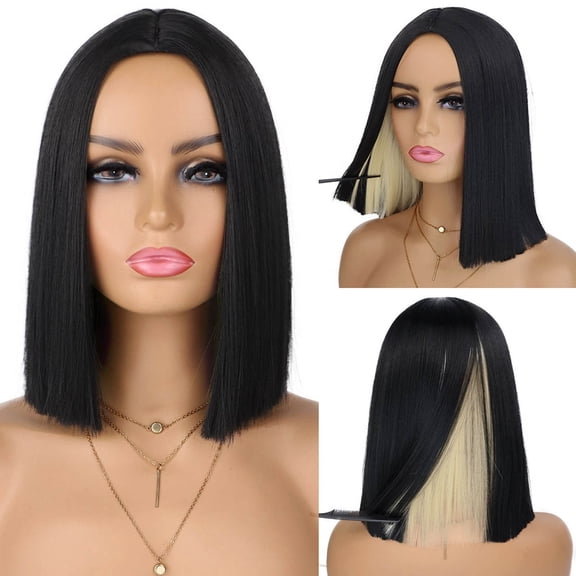African Ladies Hair Sets with Wavy Curls Center Part Shoulder Length Synthetic Wig for Women Natural Daily Styling