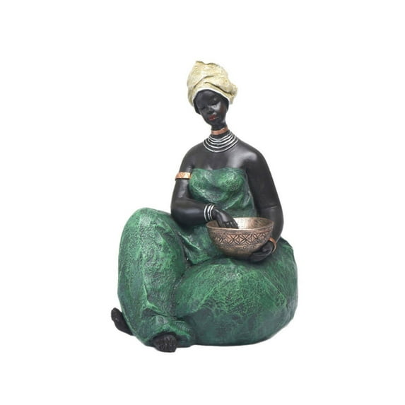 African Lady Figurines African Statues and Sculptures for Home Decoration Tabletop Ornament Modern Decors Accents Gifts