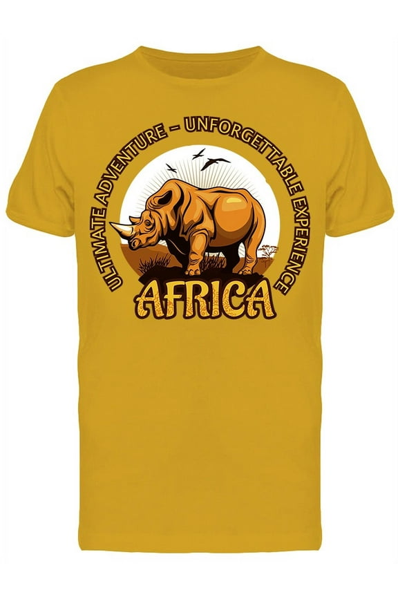 African Landscape And Rhino T-Shirt Men -Image by Shutterstock, Male Medium