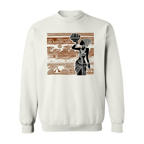 African Landscape Brown Sketch Sweatshirt Women -Image by Shutterstock, Female 3X-Large